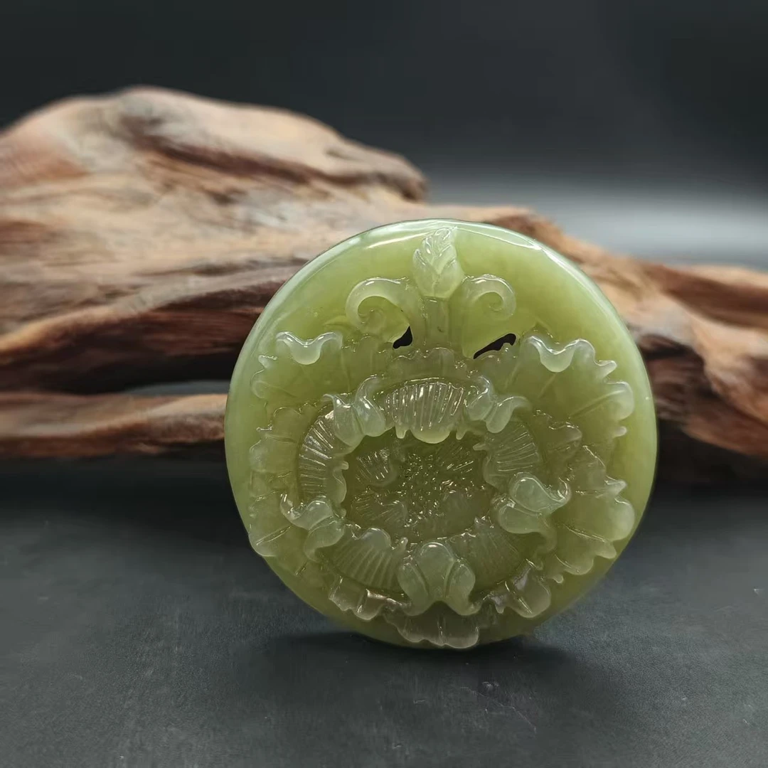 Z和田玉花开富贵吊坠0371