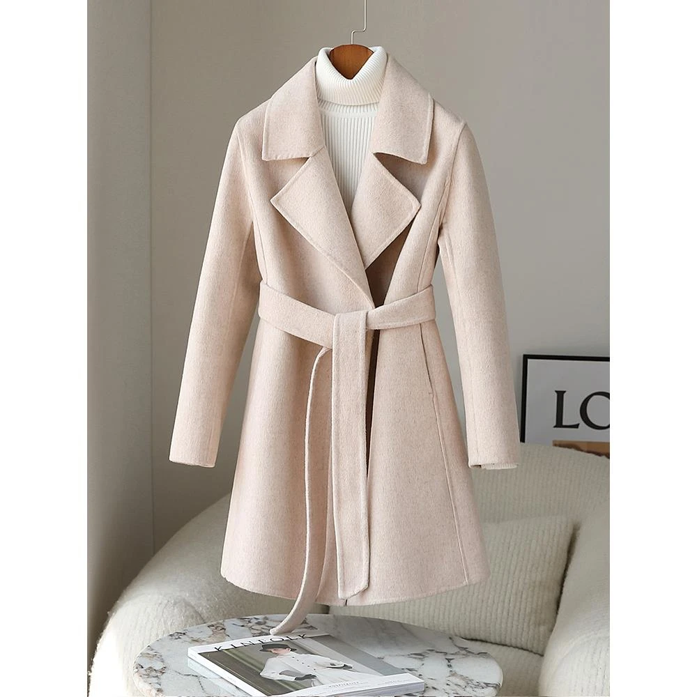 双面羊绒大衣女中长款高端显瘦2025冬新款矮小个子羊毛呢外套