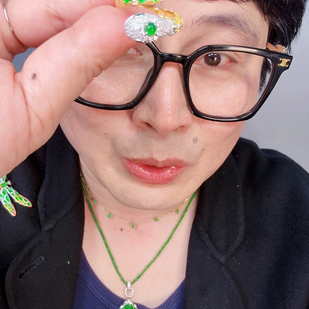 翡翠颈饰银S925镶嵌一个