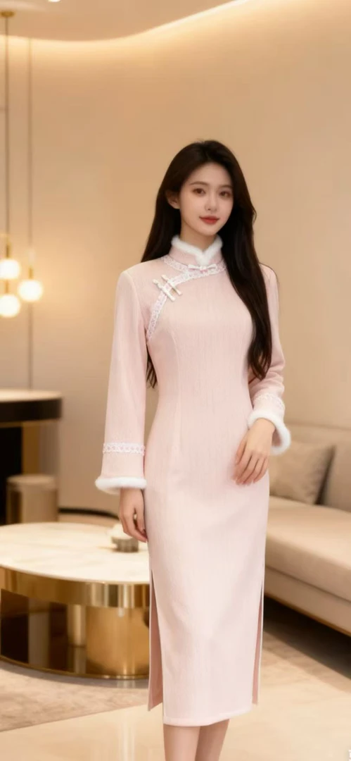 【晴舒】上上签冬季新款新中式气质修身旗袍日常复古优雅中国风加厚