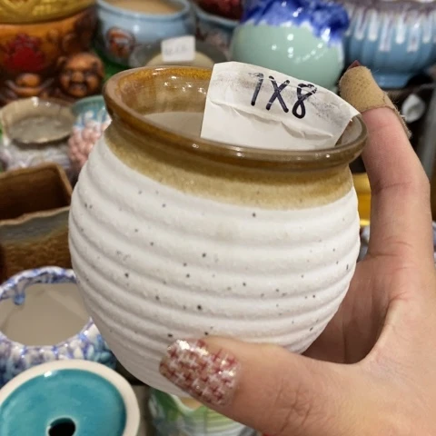 陶瓷磨砂小盆白色133131