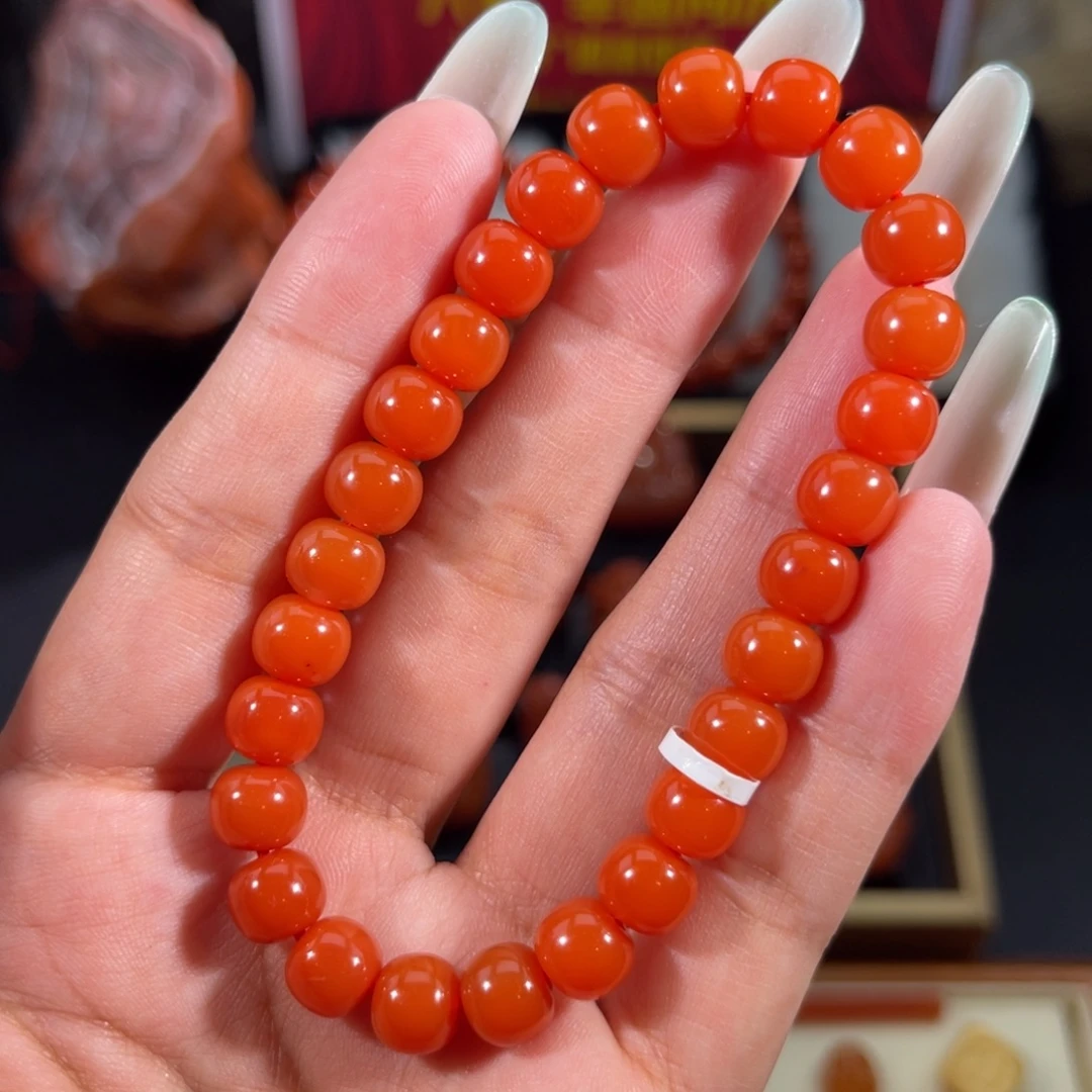 南红玛瑙未镶嵌老形手串8.1左右