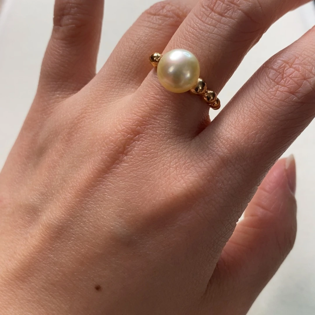 海水珍珠戒圈银S925镶嵌