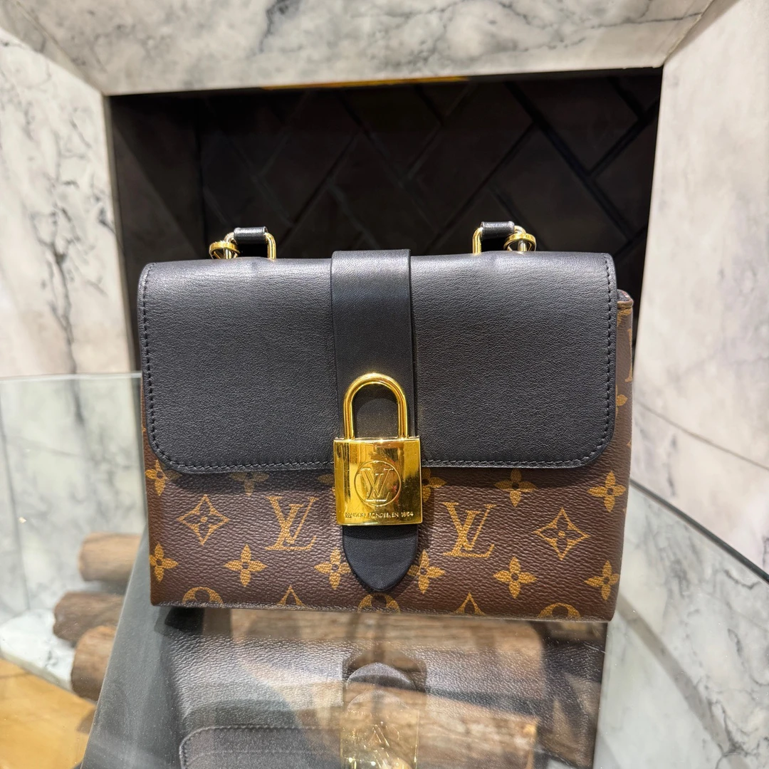 95新 LouisVuitton/路易威登 12189412/KIKIFIFI/黑锁头包