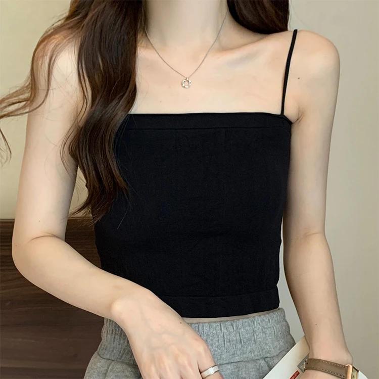 【艾薇】大码女装胖mm2025年新款一字肩背心打底洋气百搭吊带内搭