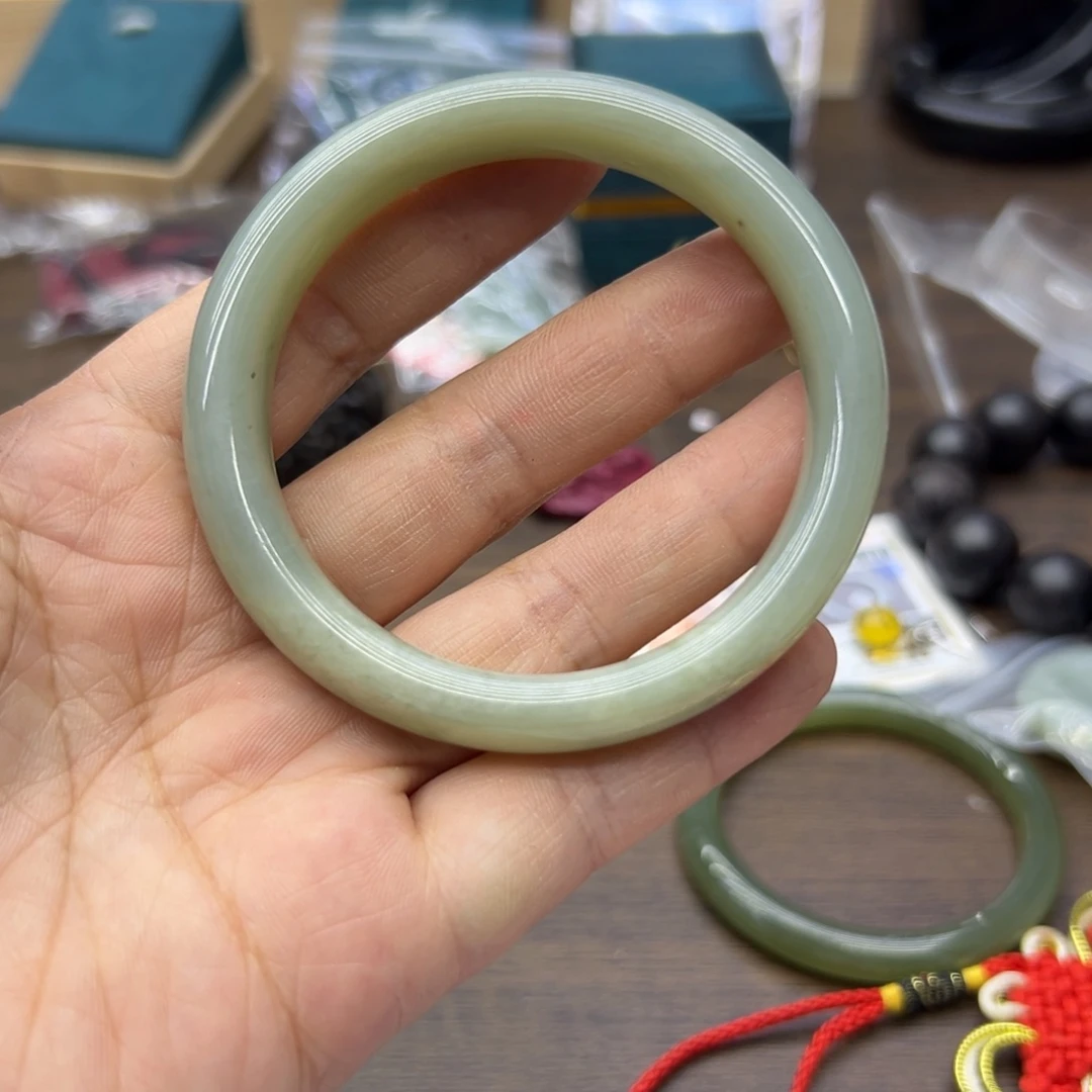 和田玉未镶嵌手镯58圈围798