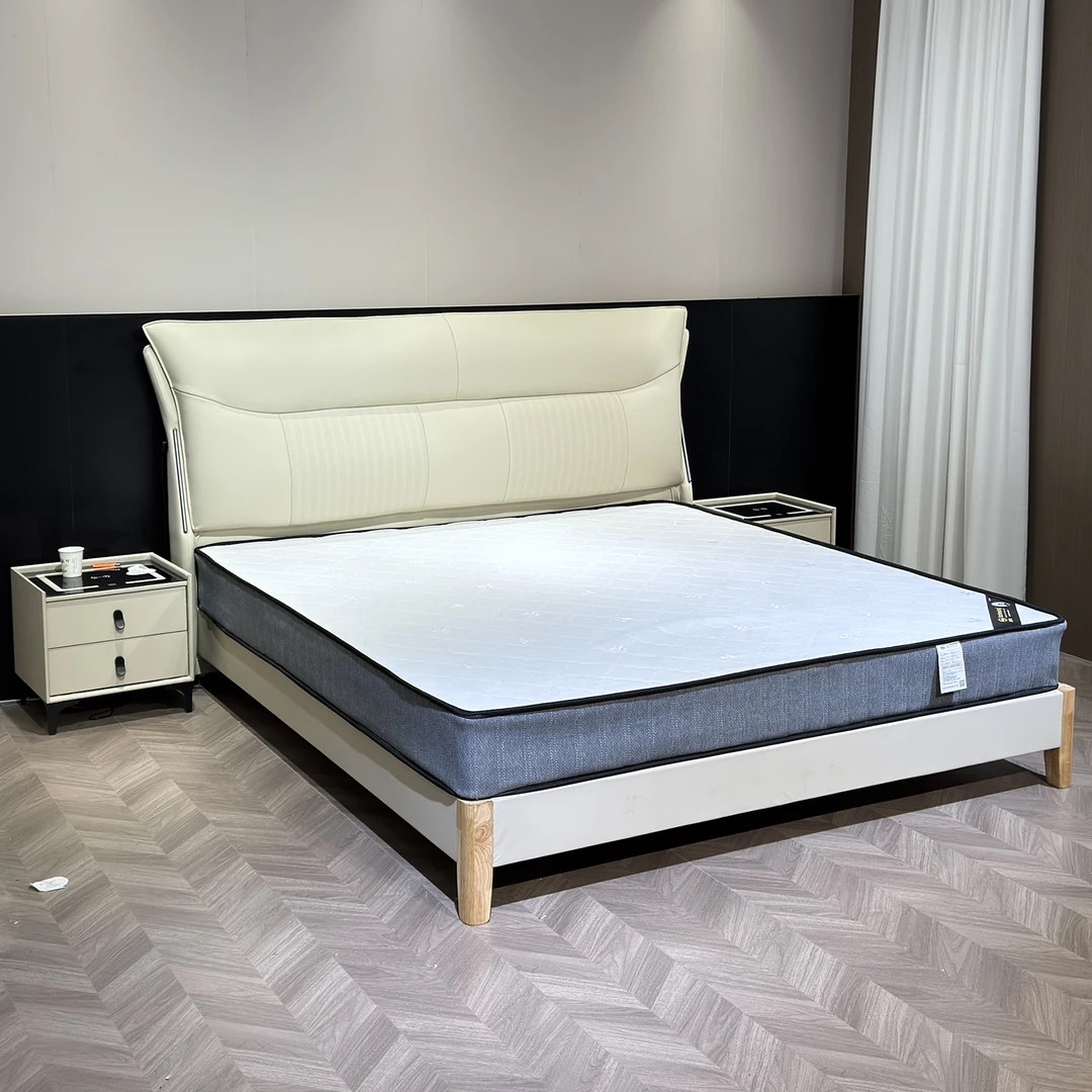 【锦上添花】A3|头层牛皮床轻奢简约双人床主卧室婚床实木框架软床