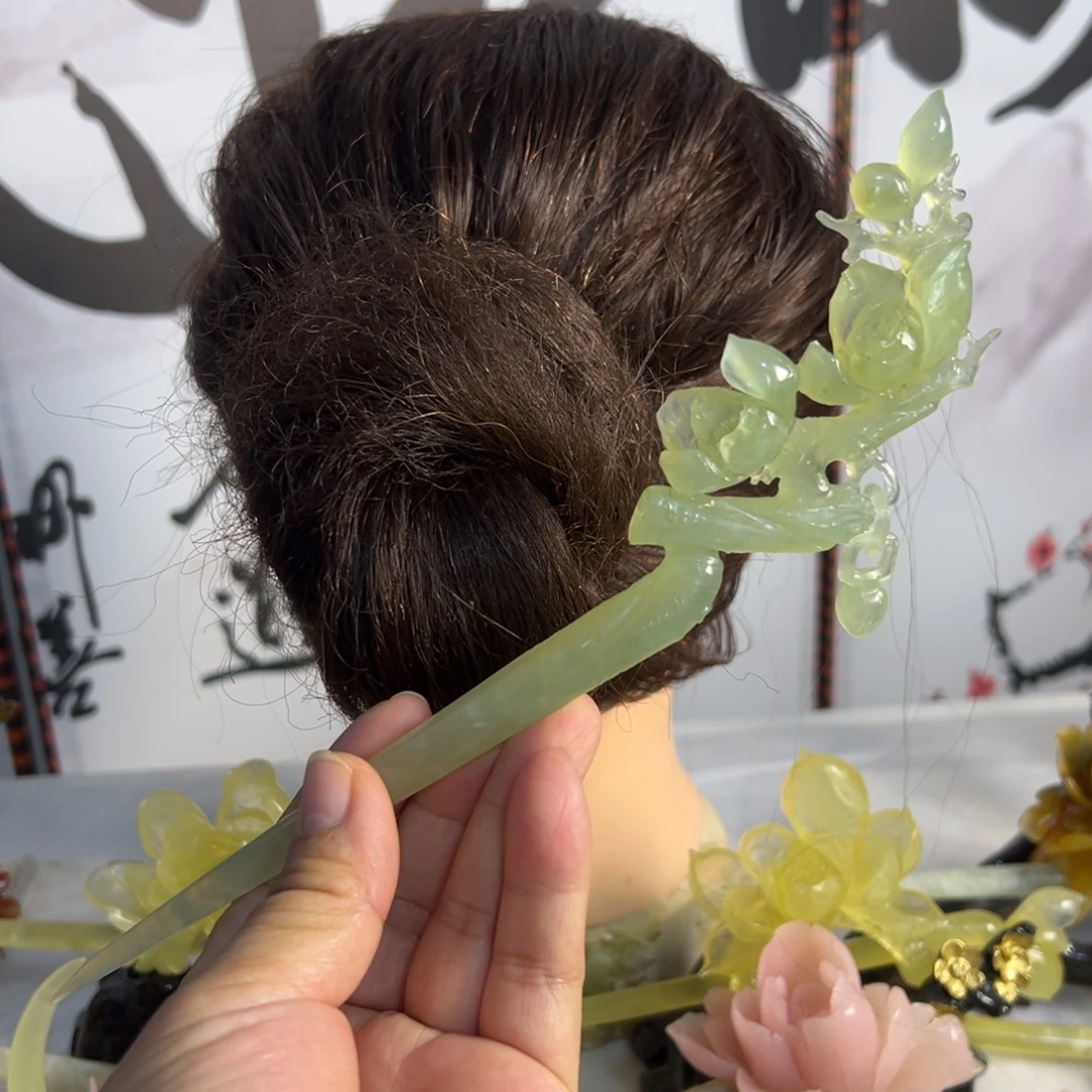 蛇纹石玉未镶嵌发饰