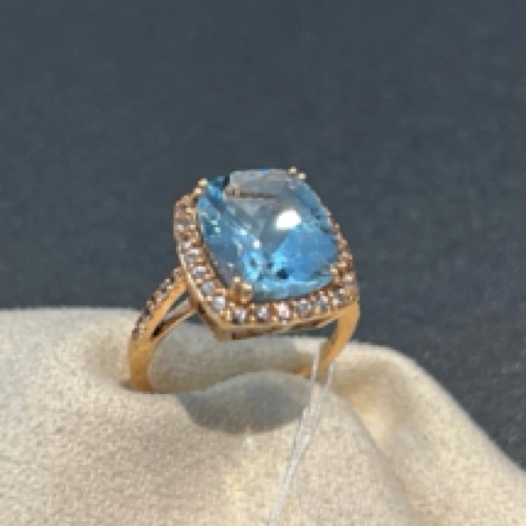 18K金海蓝宝戒指 14号指圈 1枚 SN12120001N