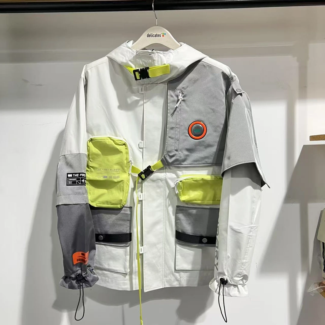 LNG60 电竞系列男士拼接撞色工装外套运动风衣 FFAC006-1 AC006