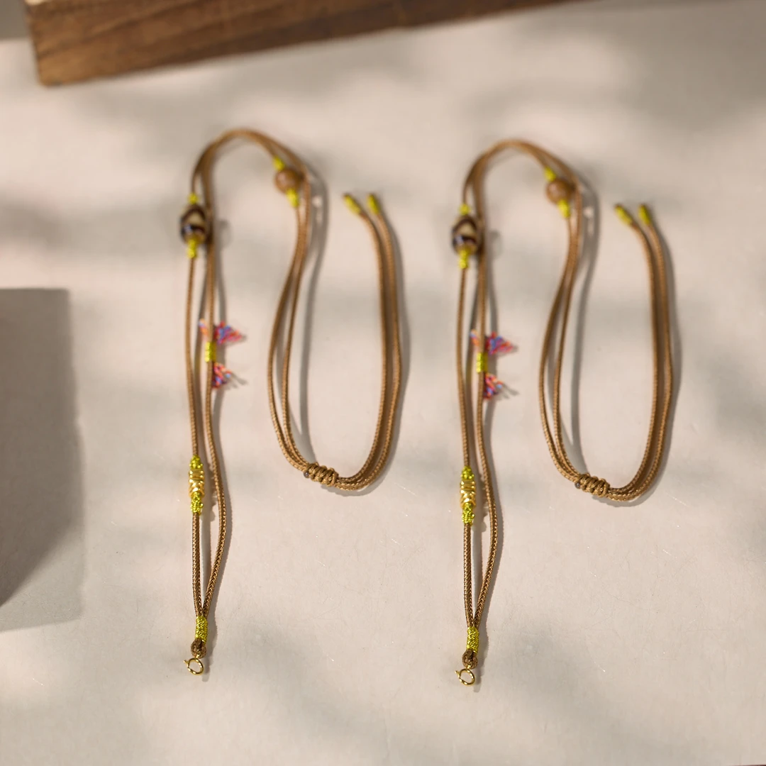 【歪歪】18K玛瑙虎牙DIY编绳项链（多样性发一）XB-N93183