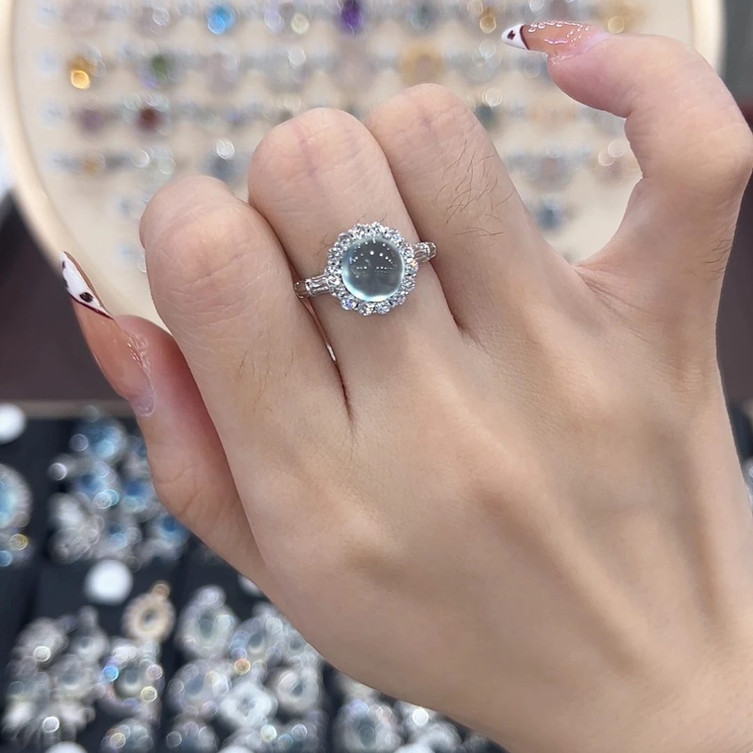 蛇纹石玉银S925镶嵌戒指h**a