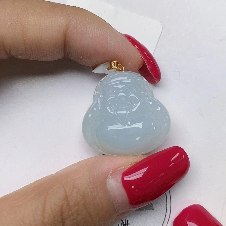 颈饰18K金镶嵌翡翠天然翡翠