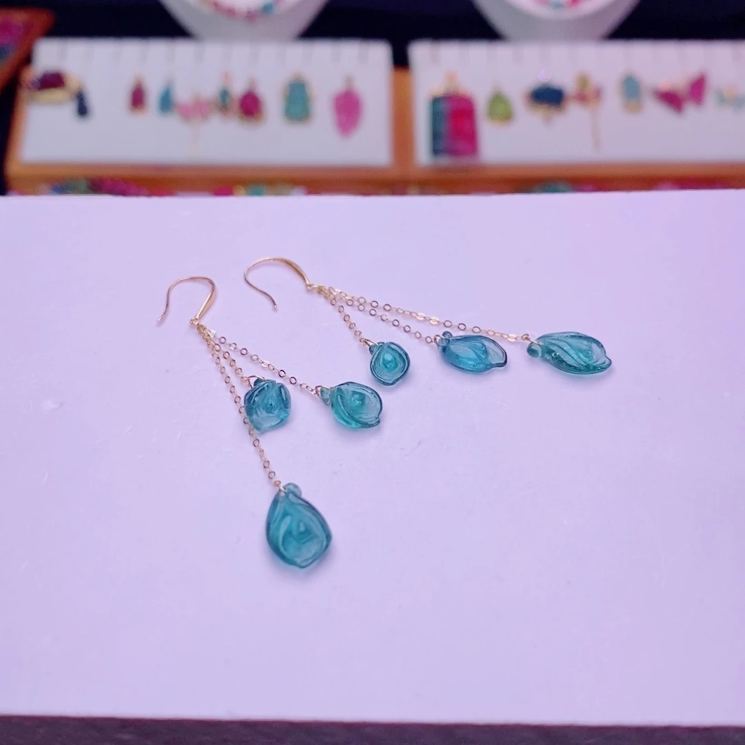 18K金镶嵌耳饰碧玺m