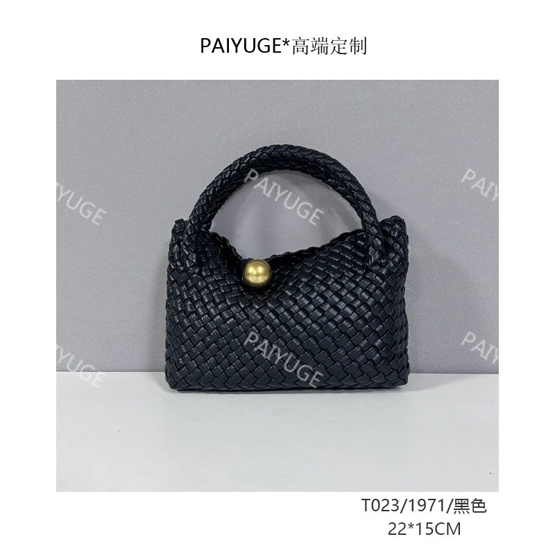 T023/1971/黑色 paiyuge高端订制百搭女士手提单肩斜挎包2419