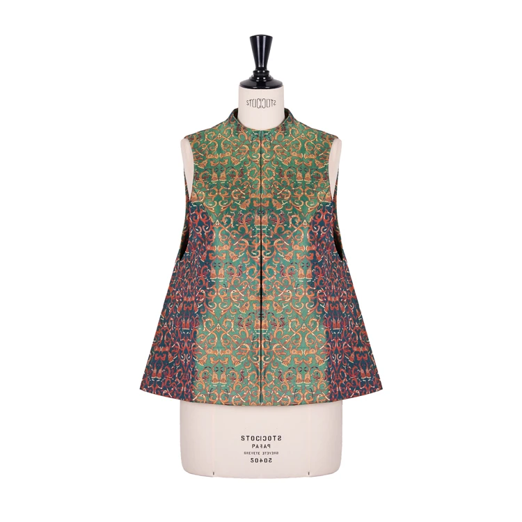 【张和才】气质立领蜀锦A摆马甲CD2167774