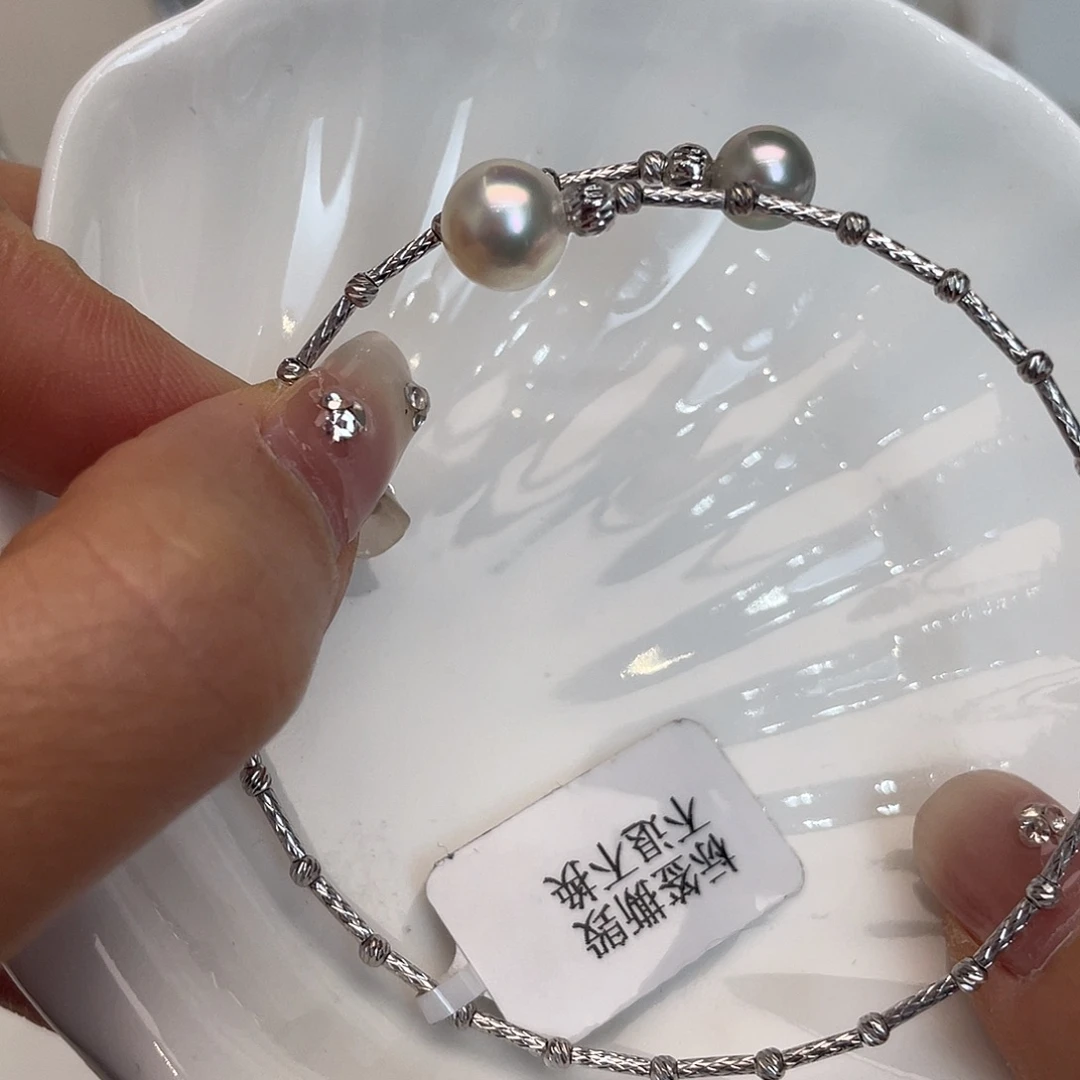 海水珍珠银S925镶嵌手绳