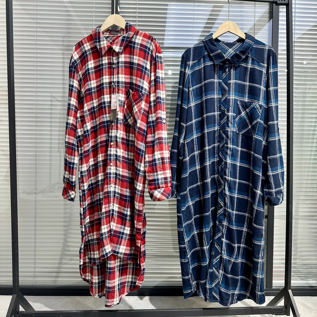 A329出口日本休闲宽松舒适简约百搭衬衫裙