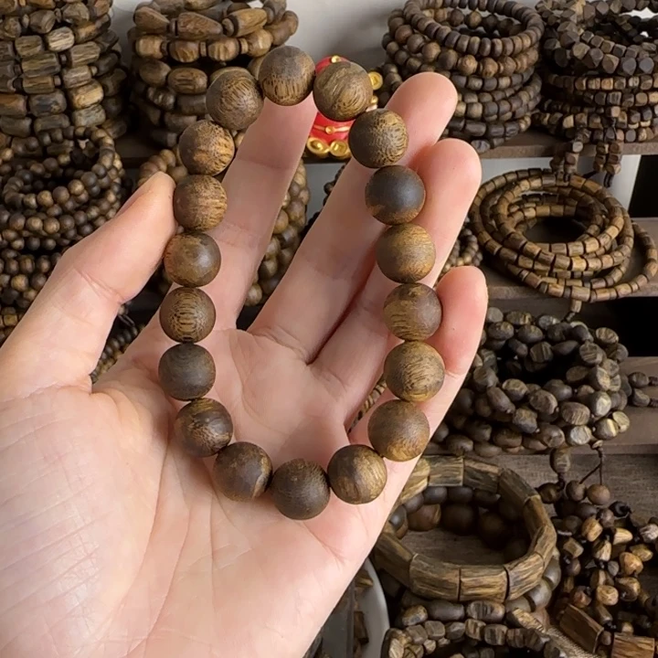 珠串奇楠沉香微瑕1.2圆珠单圈9.18克