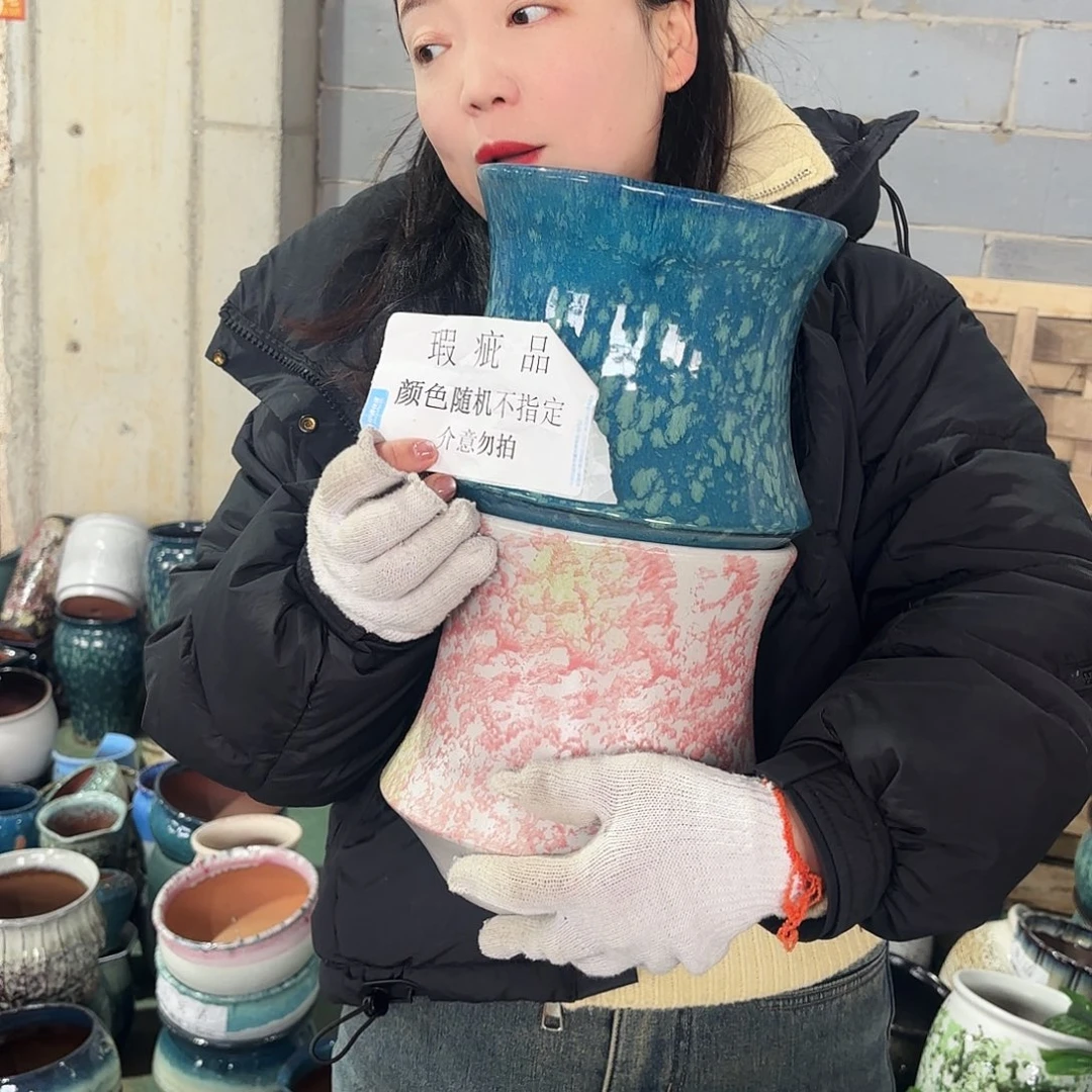 瑕疵两个高20/19红陶