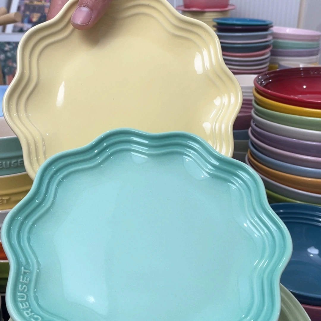 瓷片微瑕2个7英寸花边盘