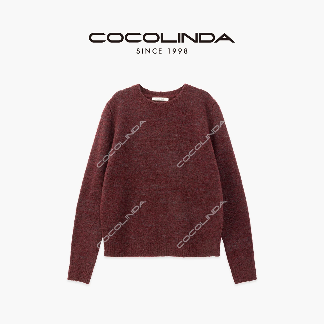 COCOLINDA | “圣诞氛围”【绵羊毛5针】马吉款小领圈圈纱CP毛衣S5306