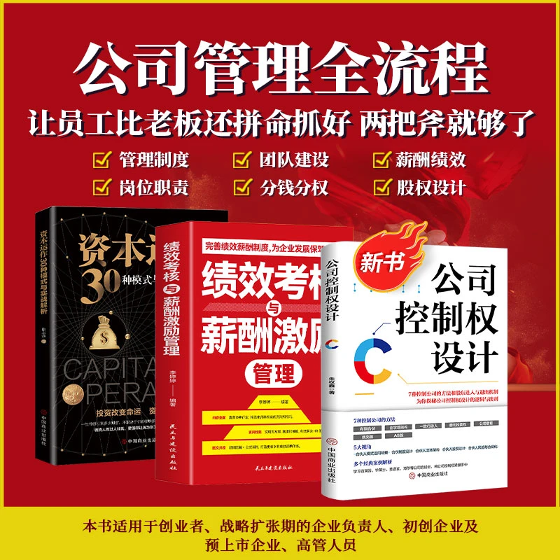 公司控制权设计+绩效考核与薪酬激励管理+资本运作30种模式