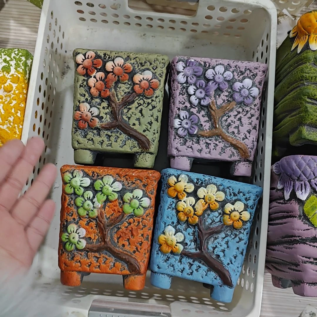 红陶吸水透气的白陶花盆凑满12发货