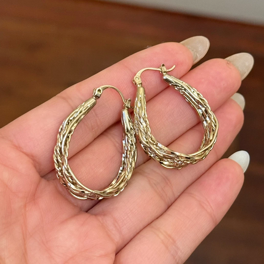 铜合金仿珍珠耳饰 E0723轻奢时尚高级感简约百搭金色质感耳扣耳环