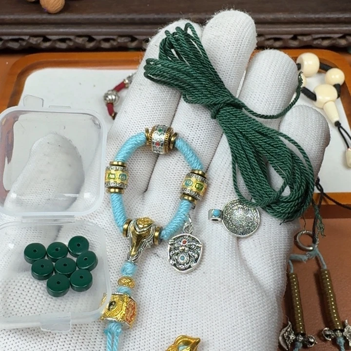 铜合金太极鎏金色三通套装