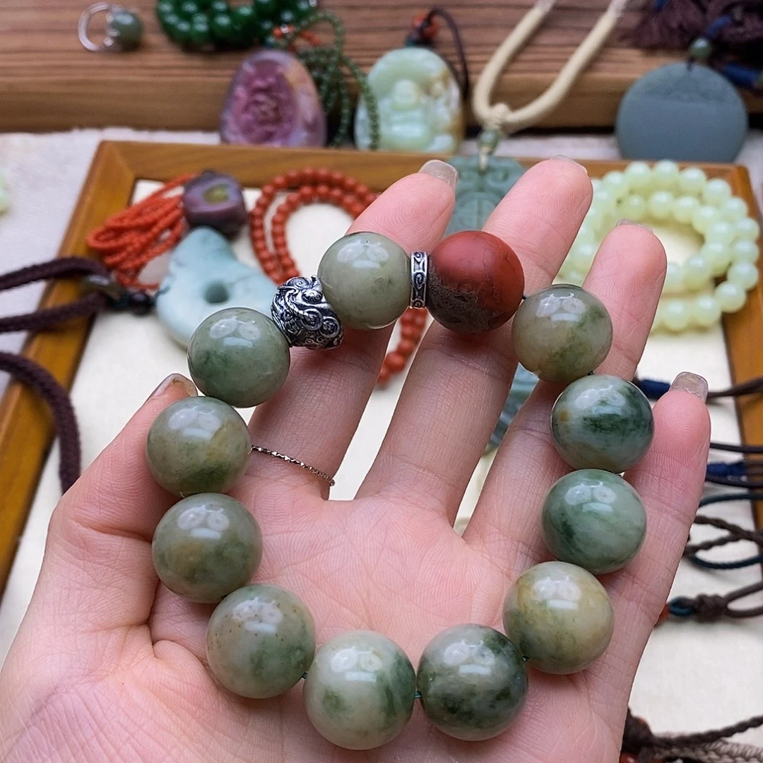 蛇纹石玉手链未镶嵌随*