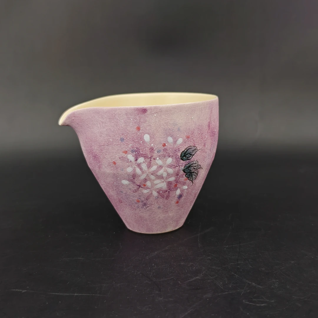 古典紫鳞茶器 创意手作陶瓷 仿古治愈系茶器公道杯