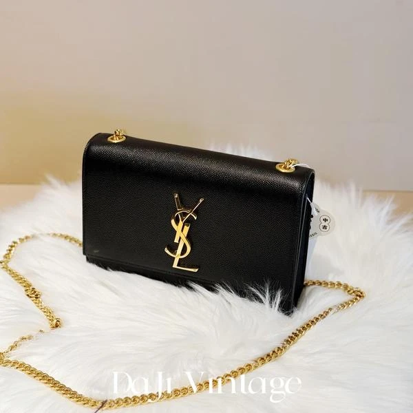 大吉中古/ysl 黑金小号kate斜挎包