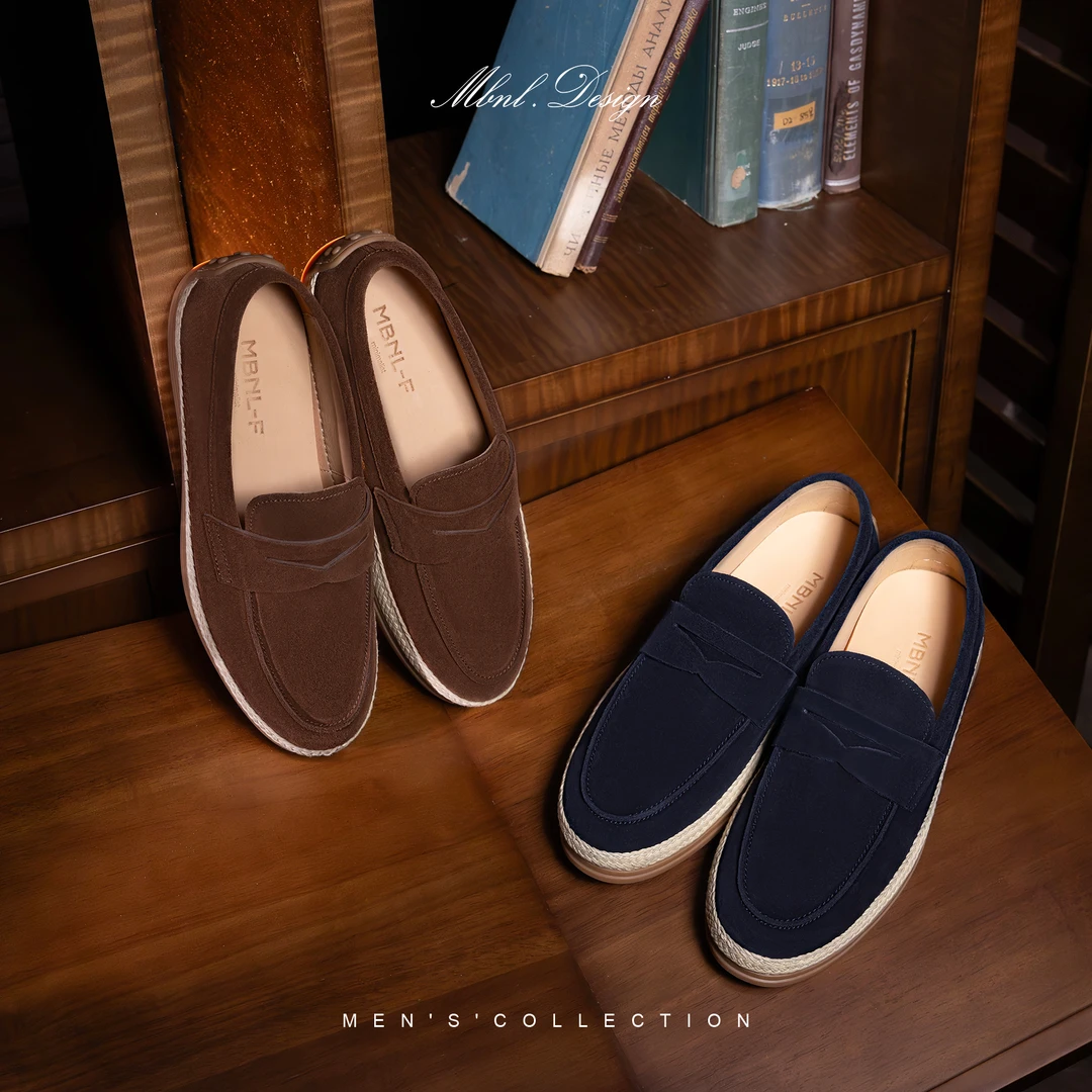 MBNL-F「老钱代表」秦磊男装一脚蹬牛皮轻奢渔夫鞋LL-WXZ9008