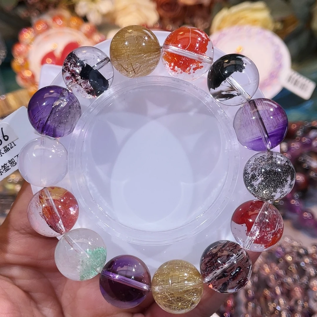 水晶未镶嵌手串精品多宝15+