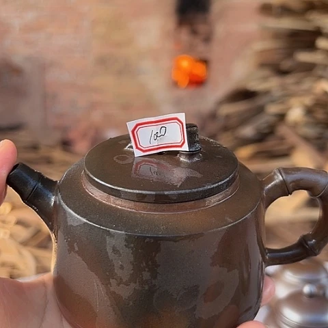 戬谷龙窑柴烧茶壶100