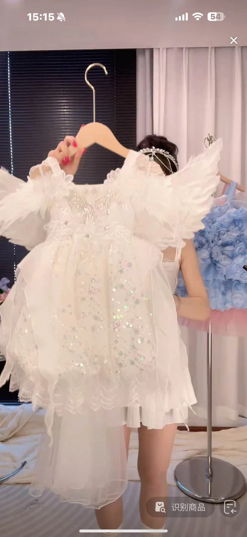 【天鹅之翼】女童花朵蓬蓬裙梦幻玫瑰连衣裙吊带女孩