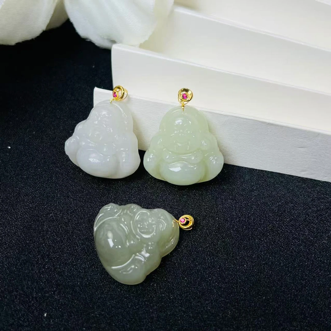 【睿泽鉴宝】18K和田玉佛公吊坠多样性发一,有暇 25*25*11 ZY4469