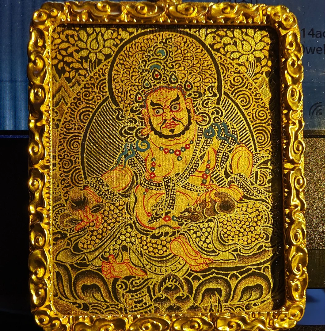 【热贡纯手绘唐卡】黄财神（黑金）