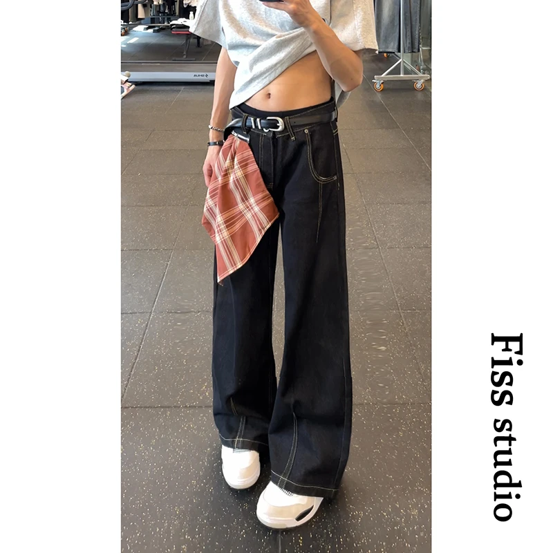 弯刀牛仔裤男baggy美式复古高级感宽松休闲廓形百搭水洗阔腿长裤