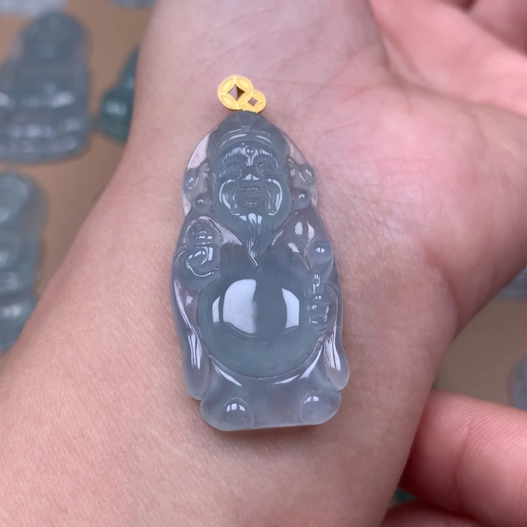 翡翠18K金镶嵌颈饰缅甸翡翠A货