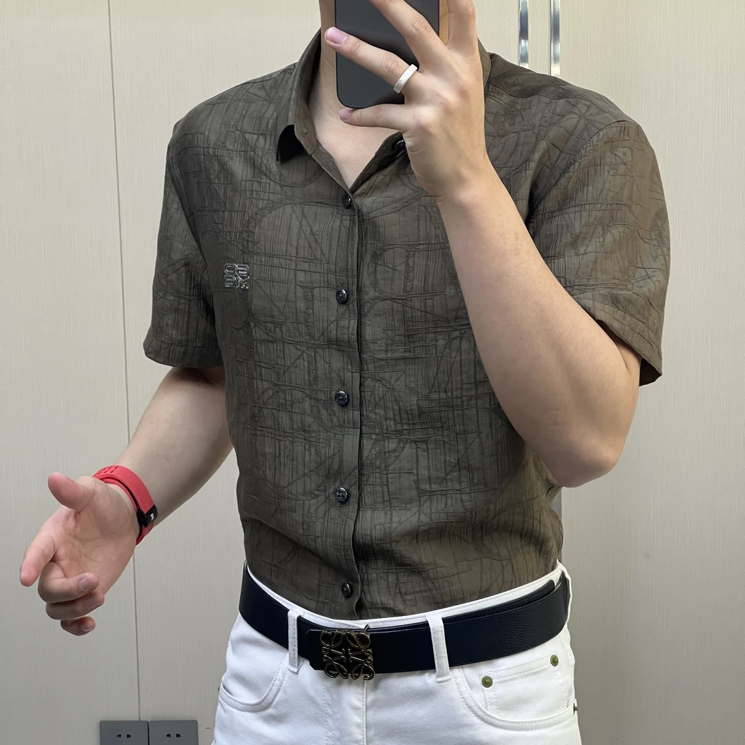 夏季男士短袖衬衫轻薄修身简约大气