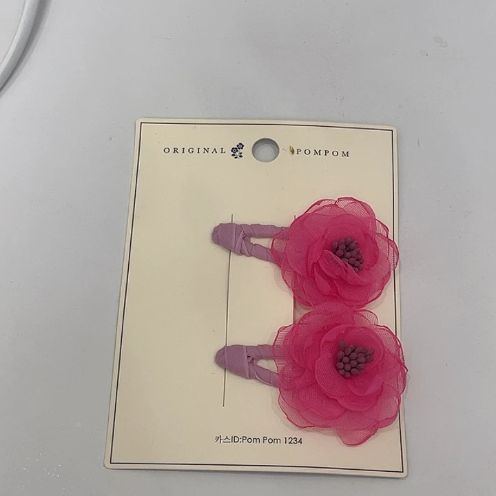 布艺铁合金花朵拜拜夹