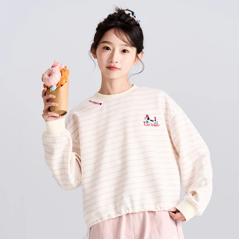 多多一上女中大童25春款短款套头衫（150-180）2113A41X