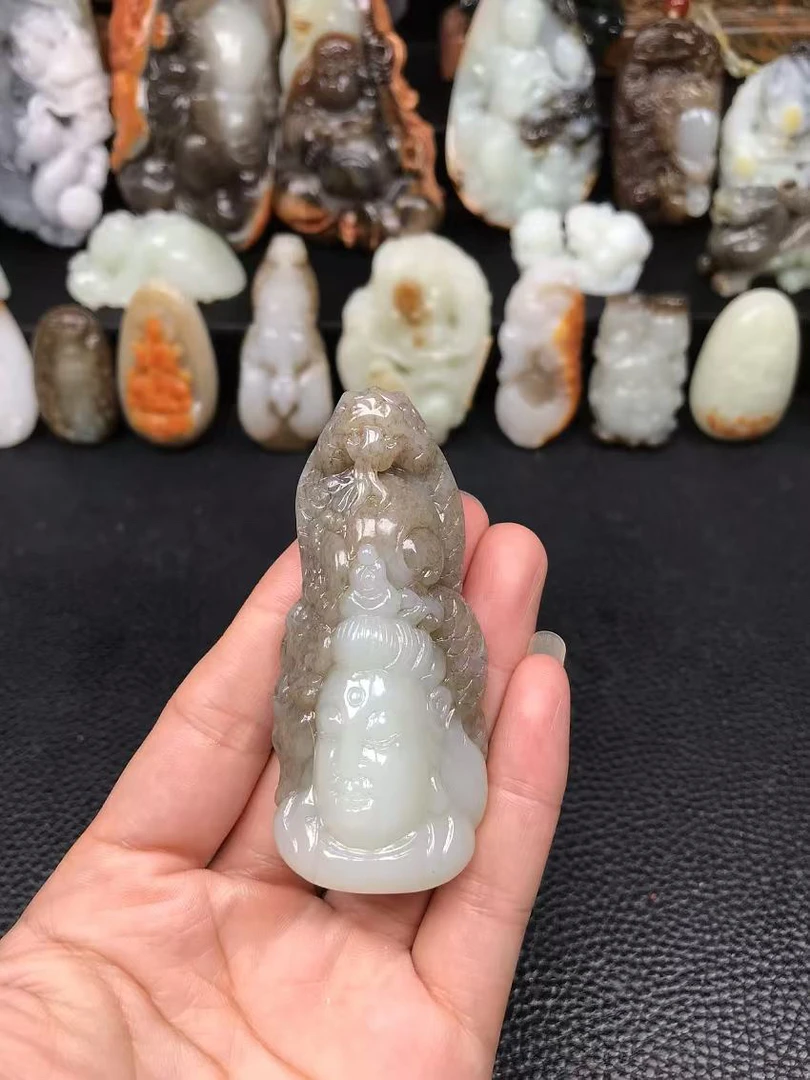 和田玉永生，观音看天下，实物超棒