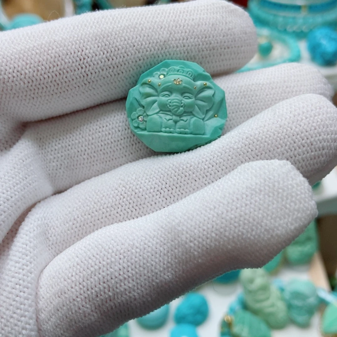 绿松石未镶嵌象神