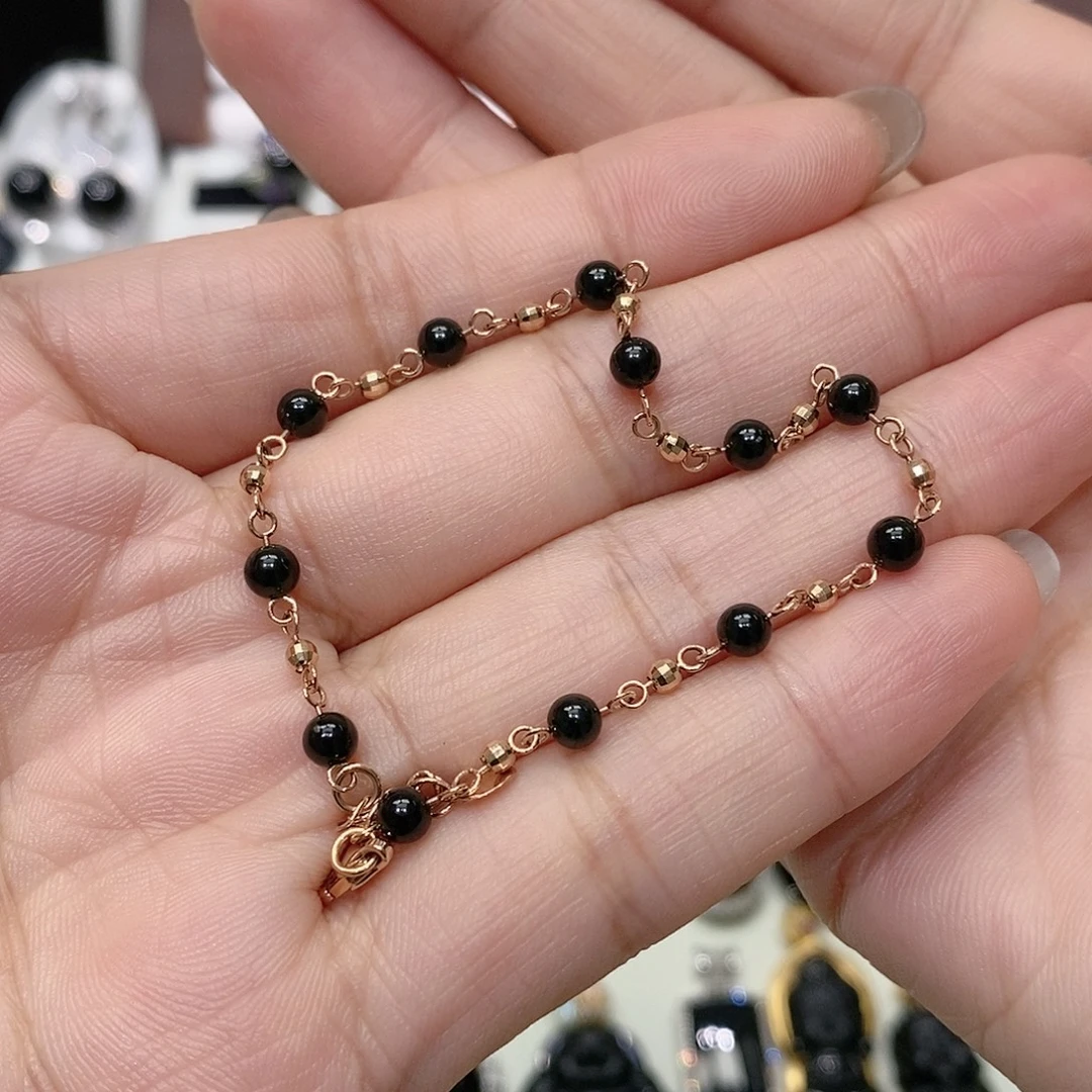 翡翠18K金镶嵌手链