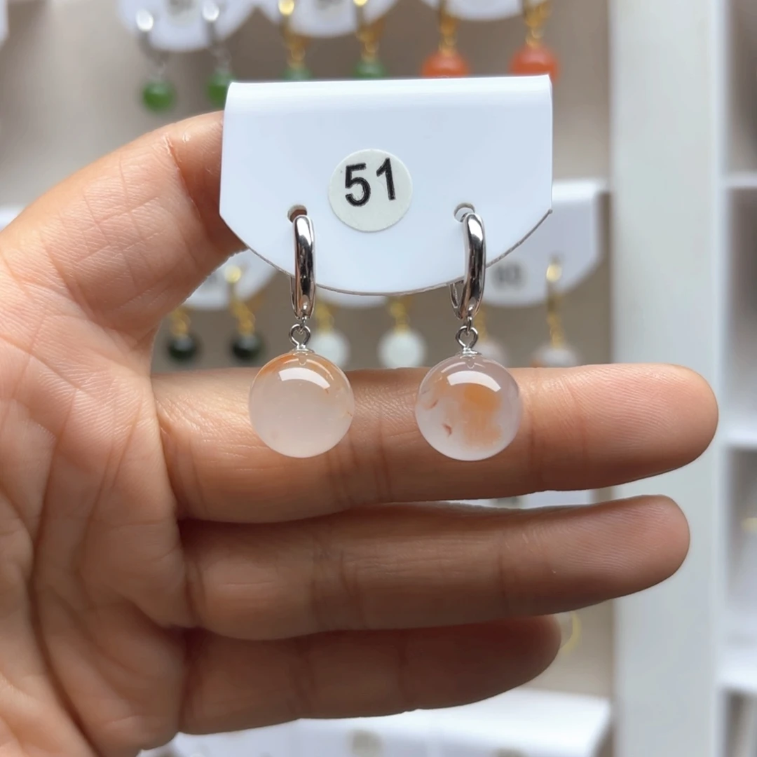 南红玛瑙耳饰银S925镶嵌