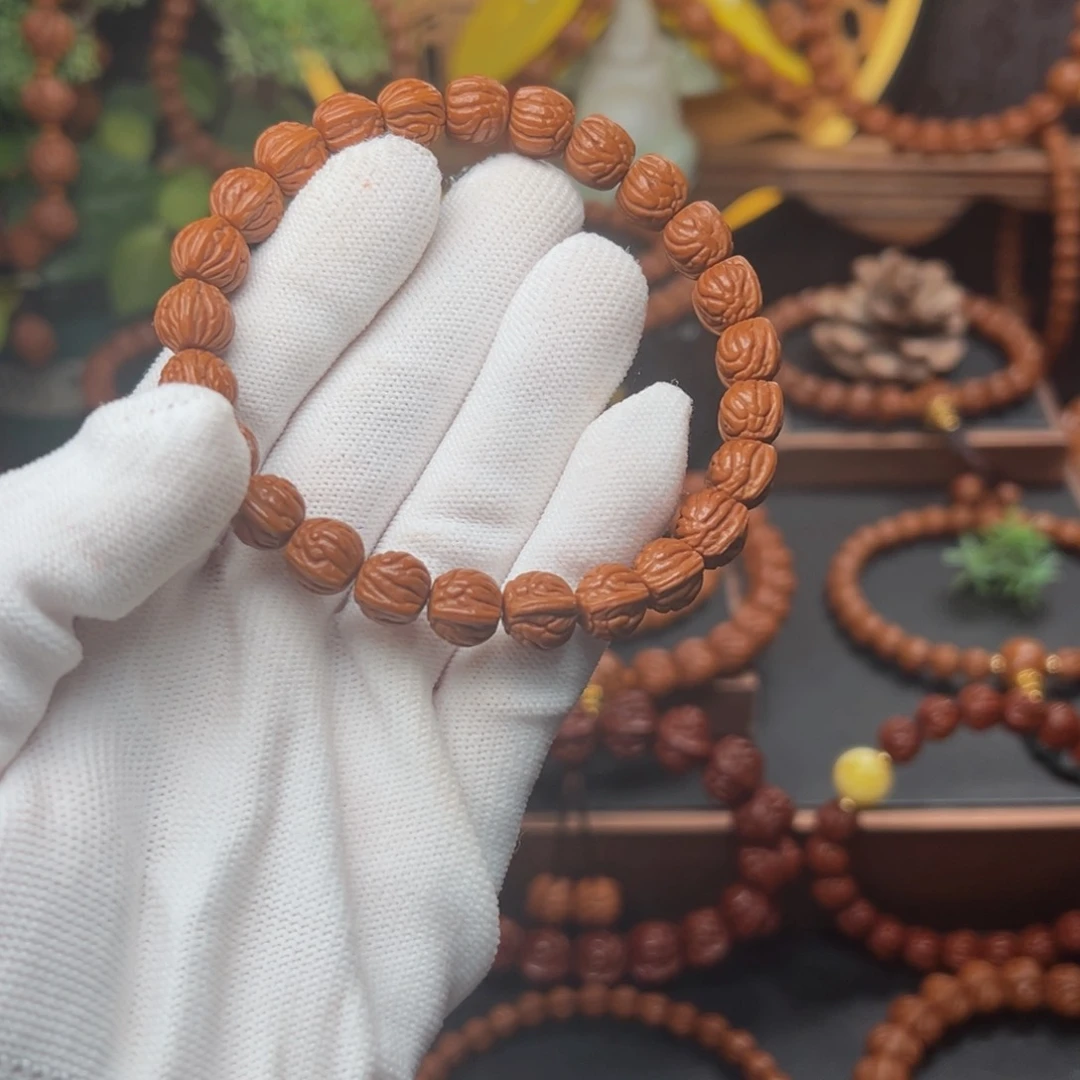 吊坠桃核宠*狂0.9双脊龙手串