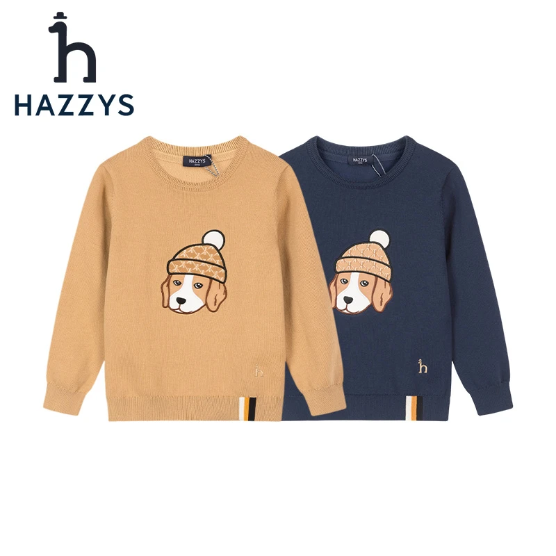 Hazzys/哈吉斯品牌童装【达人专属】男童套头线衣长袖休闲保暖圆领